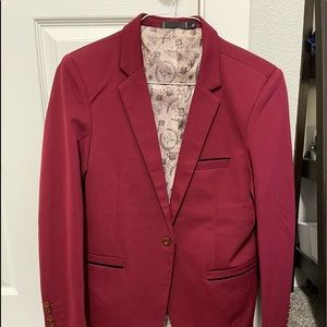 No Brand. Costume Suit Blazer. Textured Red
